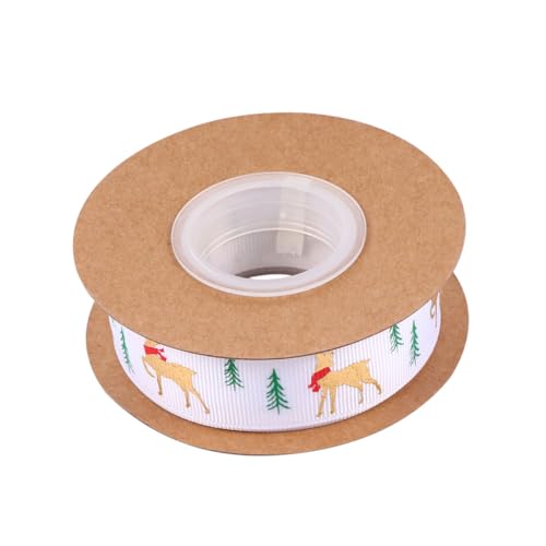 NUOBESTY 1 Rolle Goldenes Hirschband Weihnachtsdekoration Band zum Verpacken Bänder für Weihnachtsgeschenkband Geschenkband mit Hirschmuster Polyester Weiß NUOBESTY 1 Rolle Goldenes Hirschband Weihnachtsdekoration Band zum Verpacken Bänder für Weihnachtsgeschenkband Geschenkband mit Hirschmuster Polyester Weiß von NUOBESTY