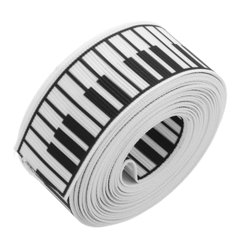 NUOBESTY 1 Rolle Klavierband Musikthema Bedrucktes Band Wickelband Klaviertastenband Schleifenband Haarband Musikband Schleife Partydekorationen Breites Band Verpackungsband Aus von NUOBESTY