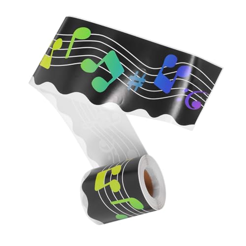 NUOBESTY 1 Rolle Musik Randaufkleber Klassenzimmer Dekorationen Zum Abziehen Und Aufkleben Dekoraufkleber Hintergrund Wandbordüre Dekorativer Streifen Klassenzimmer Ränder von NUOBESTY