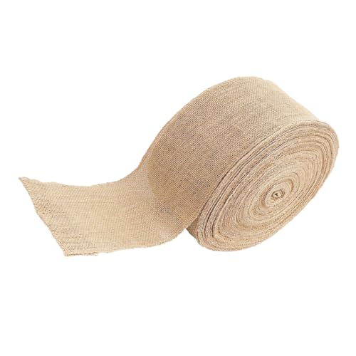NUOBESTY 1 Rolle Natürliches Leinwandband für Diy Blumensträuße Hochzeits und Partydekorationen Vielseitig Einsetzbar für Bastelprojekte Langlebig und Fransensicher von NUOBESTY