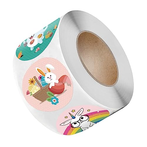 NUOBESTY 1 Rolle Osteraufkleber Hase Geschwollen Aufkleber Zum Thema Ostern Aufkleber Für Die Verpackung Von Ostergeschenken Häschen-ostern-siegelaufkleber von NUOBESTY