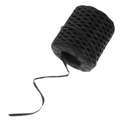 NUOBESTY 1 Rolle Raffia Papierband Party Geschenkband Festival Partyband Bastelprojektband Weben Raffiaband Papiergarn Zum Basteln Papiergarn Zum Weben DIY Bastelband Schwarz von NUOBESTY