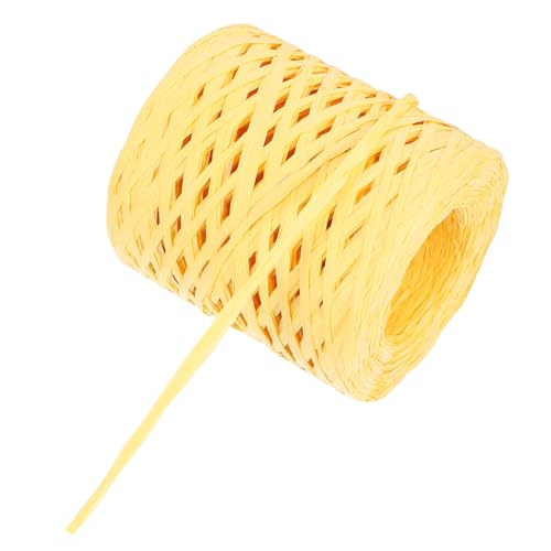 NUOBESTY 1 Rolle Rafite -Papierband Dekorationsband Basteln mit Raffia DIY-Dekorationen geschenkverpackung Geschenkbänder Festivalband selber machen DIY Webband Bastgarn zum Häkeln Beige von NUOBESTY