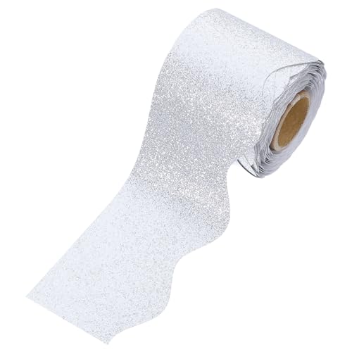 NUOBESTY 1 Rolle Tafel-rand-aufkleber Deko Glitzer-pinnwandränder Aufkleber Für Den Rand Des Klassenzimmers Pinnwand-grenze Abnehmbarer Pinnwandrand Abnehmbare Bordüre Silver Papier NUOBESTY 1 Rolle Tafel-rand-aufkleber Deko Glitzer-pinnwandränder Aufkleber Für Den Rand Des Klassenzimmers Pinnwand-grenze Abnehmbarer Pinnwandrand Abnehmbare Bordüre Silver Papier von NUOBESTY