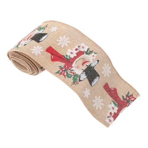 NUOBESTY 1 Rolle Weihnachtliches Dekoband Stoff Schneemann Design für Diy Projekte und Partydekorationen Geschenkband für Festliche Anlässe von NUOBESTY