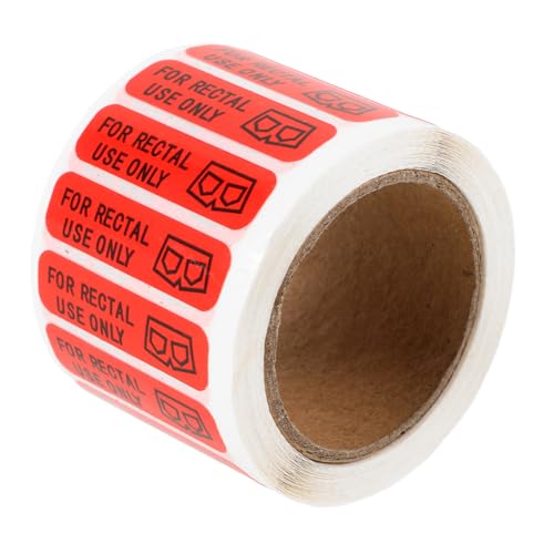 NUOBESTY 1 Rolle Witzige Etiketten für Rektalen Gebrauch Abziehbare Sticker Rot für Pranks und Scherze und Vielseitig Einsetzbar für Zuhause Partys und Geschäfte von NUOBESTY