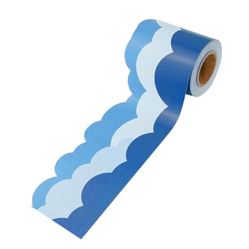 NUOBESTY 1 Rolle Wolkenrandaufkleber Wandrandpapier Wandverkleidungsstreifen Whiteboard Sky Border Whiteboard-randpapier Tafel Himmel Grenze Blue Aufkleber Aus Beschichtetem Papier von NUOBESTY
