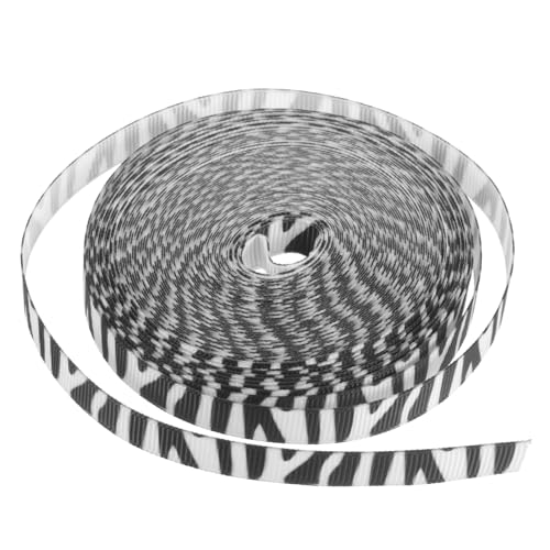 NUOBESTY 1 Rolle Zebra-gurtband Hochzeitsbänder Nähband Gestaltetes Paketband Schneidbares Paketband Geschenkband Für Den Täglichen Gebrauch Sackleinenband Polyester Zubehör Raffiniert von NUOBESTY