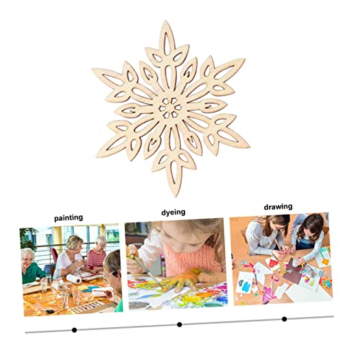 NUOBESTY 1 Satz 1 Set Holz Schneeflocken Dekorationen Weihnachtsbasteln Weihnachts Mittelstücke Ornamente Für Den Weihnachtsbaum Weihnachtsdekoration Weihnachtsornament 20 Stück von NUOBESTY