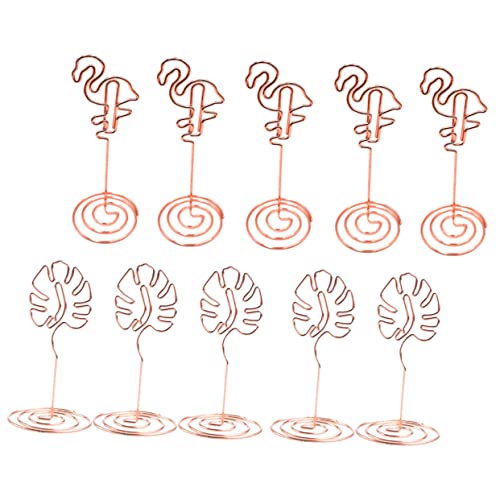 NUOBESTY 1 Satz 10 Stück Hawaiianischer Notenhalter Inhaber Party Gruß Geformt Memohalterständer Namenshalter Für Den Hochzeitstisch Kreativ Thematisiert Flamingo-memo-halter Desktop Metall von NUOBESTY