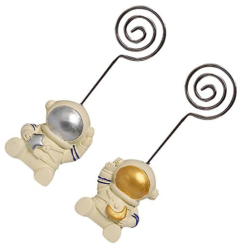 NUOBESTY 1 Satz Astronaut Tischdeko Memo Clips für Fotos Nachrichtenhalter Goldene Silberne Astronauten für Partys Hochzeiten von NUOBESTY