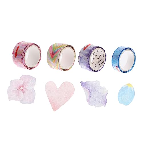 NUOBESTY 1 Satz Blütenblätter Und Washi Tape Buchaufkleber Klebeband Scrapbooking Fotoalbum Scrapbook Magnetband Nagelaufkleber Scrapbook Tape Washi Dekoband Buntes Japanisches 4 Stück von NUOBESTY