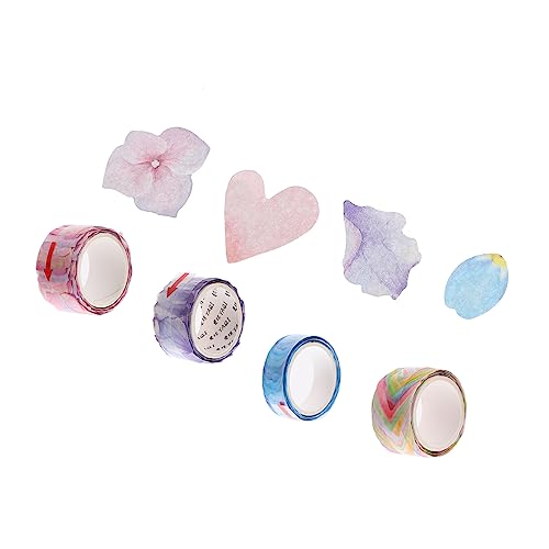 NUOBESTY 1 Satz Blütenblätter Und Washi Tape Klebeband Magnetband Buchaufkleber Scrapbooking Nagelaufkleber Scrapbook Klebeband Washi Tape Für DIY Dekoratives Washi Tape 4 Stück von NUOBESTY