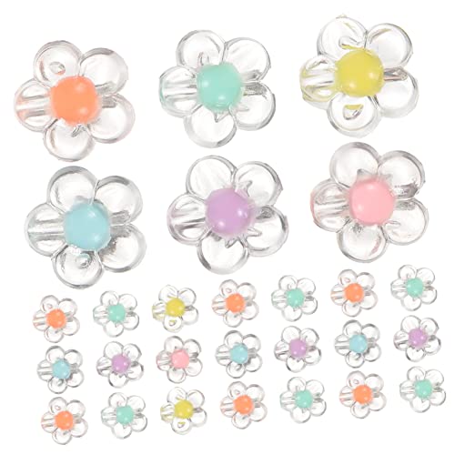 NUOBESTY 1 Satz Blumen Acryl Perlen Mischfarben Für Schmuckherstellung Diy Perlen Für Armbänder Und Haaraccessoires Durchmesser Und Praktisch 200 Stück von NUOBESTY