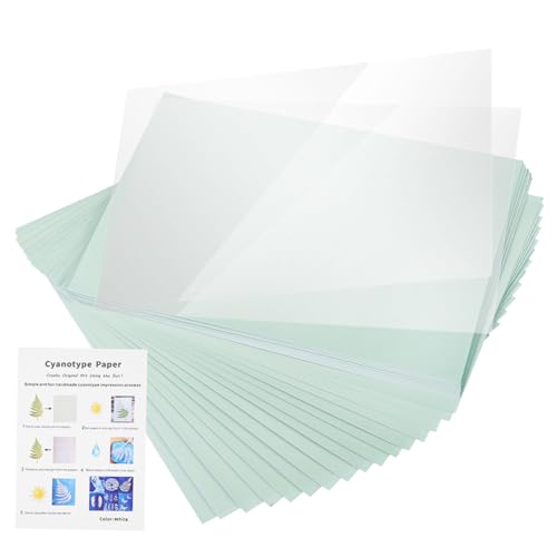 NUOBESTY 1 Satz Cyanotypie DIY Druckpapier Kunstpapier Vielseitiges Druckpapier Fotodruck Papier Sonnendruckpapier Sonnenpapier Sonnenempfindliches Papier Sun Print Kit Naturfaser-Papier von NUOBESTY
