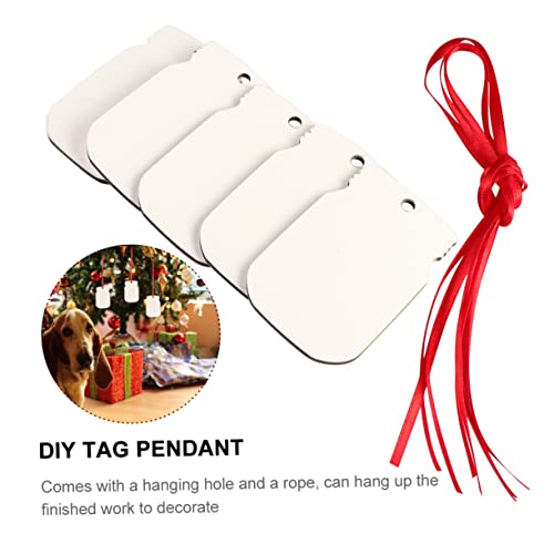 NUOBESTY 1 Satz Diy-anhänger Weihnachtsbasteln Weihnachts Basteln Hochzeitsdeco Weihnachtsdekorationen Weihnachtsbaum Basteletikett Aus Kunststoff Hängende Seilmarke Plastik Weiß 5 Stück von NUOBESTY