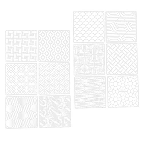 NUOBESTY 1 Satz Geometrische Vorlage Geometrie Kunst Wiederverwendbare Schablonen Zum Malen Malschablonen Malvorlagen Wandmalerei Schablonen Wanddekorationsschablone Weiß Plastik 12 Stück von NUOBESTY