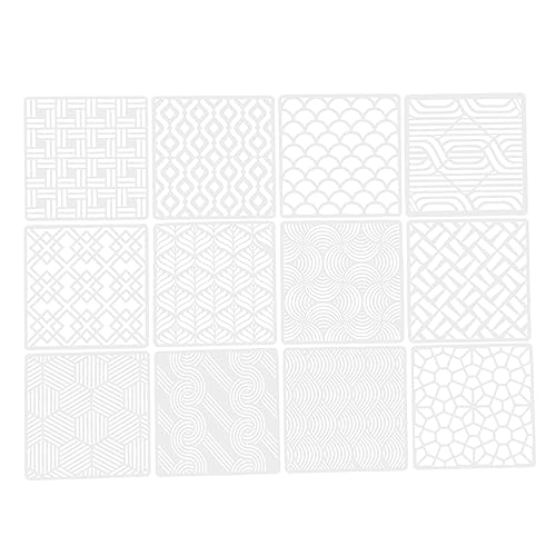 NUOBESTY 1 Satz Geometrische Vorlage Malvorlagen Geometrie-schablone Wand Geometrie-zeichnungsschablonen Malschablone Dekorative Schablonen Diy Bastel-malvorlage Plastik Weiß 12 Stück von NUOBESTY
