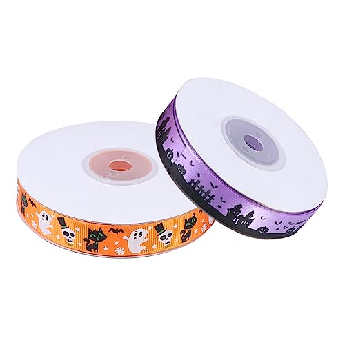 NUOBESTY 1 Satz Halloween-dekorationsband Stoff Halloween -kürbisdekorationen Schleife Basteln Party Fallen Halloween-kabelband Halloween-ripsband Chiffonband Orange Polyester 2 Stück von NUOBESTY