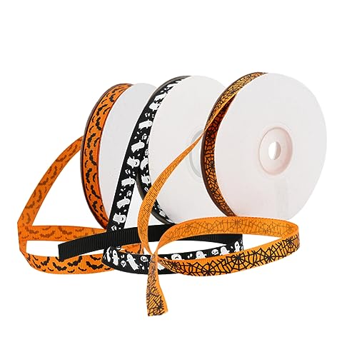 NUOBESTY 1 Satz Halloween-gurtband Bögen Geschenkband Twist Bausatz Halloween Haarschmuck Halloween Dekoration Klettband Gewebeband Diy-bänder Handgefertigte Bänder Polyester Black 3rollen von NUOBESTY