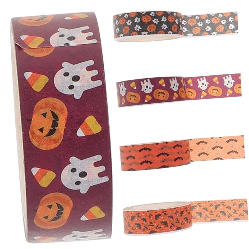 NUOBESTY 1 Satz Halloween-washi-tape Zubehör Halloween Handwerk Thanksgiving-band Geschenkband Halloween Halloween-dekoration Aufkleber Dekoratives Wickelband Dekoratives Papierband 5rollen von NUOBESTY