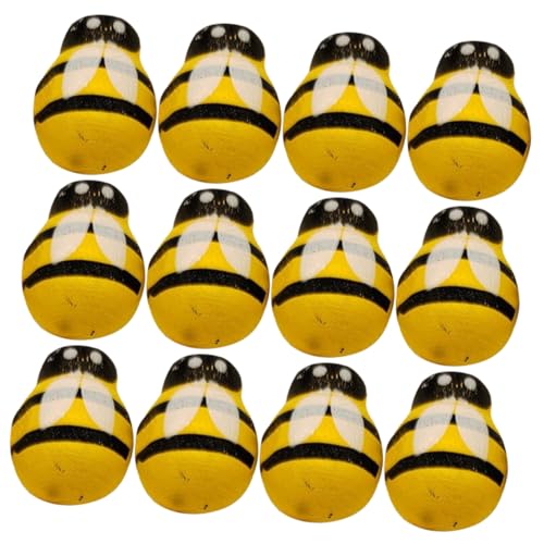 NUOBESTY 1 Satz Holz Bienen Dekorationen Kreative Diy Bienen Ornamente Für Handwerksprojekte Lebendige Muster Für Zuhause Garten Festlichkeiten 24 Stück von NUOBESTY