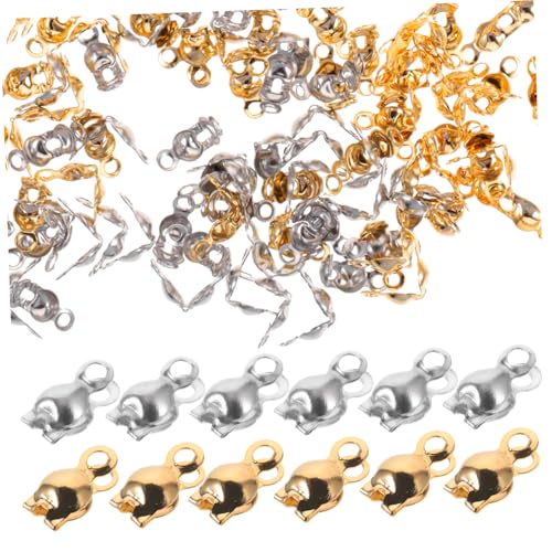 NUOBESTY 1 Satz Knotenabdeckungen Für Diy Schmuckherstellung Clamshell Endkappen Für Armbänder Und Packung 200 Stück von NUOBESTY