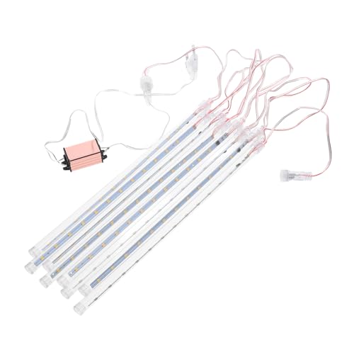NUOBESTY 1 Satz LED-Lichterkette weihnachtsdeko Feiertagspartydekor LED-Lampenanhänger Atmosphäre Lichtdekor weihnachtsfeier lichter Meteorschauer Regenlichter PVC Weiß von NUOBESTY