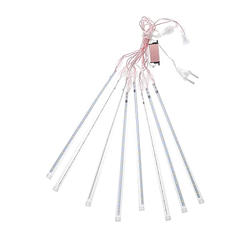 NUOBESTY 1 Satz Led-lichterkette Weihnachtsdeko Atmosphärisches Licht Dekorative Außenlampe Fallende Regenlichter Wasserdichte Meteorlichter Patch Farbiges Licht Pvc Weiß von NUOBESTY