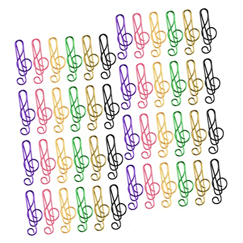 NUOBESTY 1 Satz Musiknoten Büroklammern Kreative Farbige Papierclips Für Schule Und Büro Langlebig Für Notizbücher Und Scrapbooking Zufällige Farbe 75 Stück von NUOBESTY