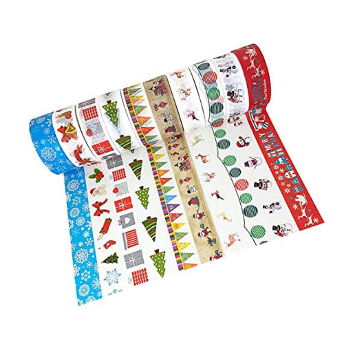 NUOBESTY 1 Satz Papier Klebeband Party Klebrig Farbklebeband Laternen Dekorationen Süßigkeiten Das Band Weihnachtsbaum -ornamente Faltbar Lichterketten Buntes Klebeband Aufkleber 10 Rollen von NUOBESTY