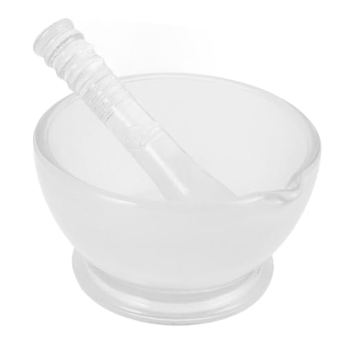 NUOBESTY 1 Satz Set Robuste Glasschüssel mit Ergonomischem Stößel Vielseitig für Küche und Labor Rutsch Boden und Leicht zu Handhaben zum Mahlen von Gewürzen und Chemikalien von NUOBESTY