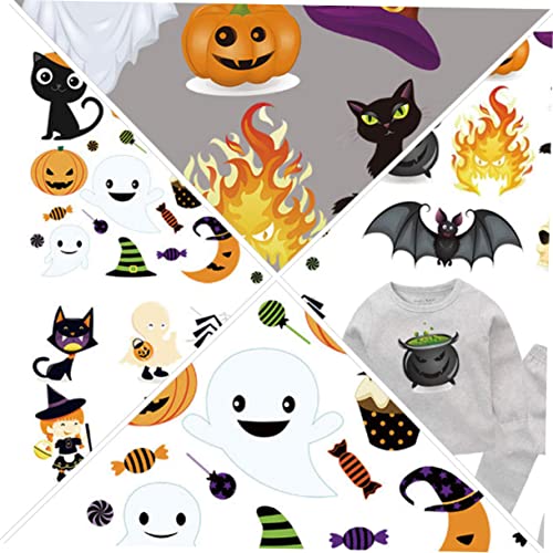 NUOBESTY 1 Satz Sie Upgrade-zuckermalerei Aufkleber Für Halloween Sticken Wirbelt Fledermäuse Wärmeübertragungspflaster Zuckermais Etiketten Gruselig Tür Papier 3 Stück von NUOBESTY
