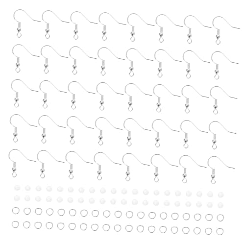 NUOBESTY 1 Satz Stahlgeprüfte Silberne Ohrhaken Zubehör für Diy Ohrringe Bastelmaterial für Handgemachte Ohrschmuckprojekte von NUOBESTY