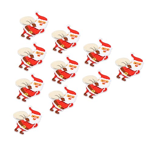 NUOBESTY 1 Satz Stickereiflecken Nagelkunstaufkleber Weihnachtsbaum Motive Nagelaufkleber Reiben Stickerpappier Stickrahmen Weihnachtspatches Weihnachtsflicken Zum Aufbügeln Stoff 10 Stück von NUOBESTY