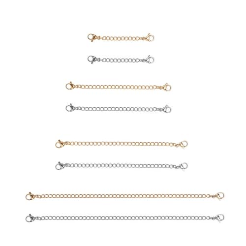 NUOBESTY 1 Satz Teiliges Armbandverlängerung Mit Karabiner Diy Schmuckzubehör Für Kettenverlängerungen Gold Und Silber Langlebig Und Hautfreundlich 8 Stück NUOBESTY 1 Satz Teiliges Armbandverlängerung Mit Karabiner Diy Schmuckzubehör Für Kettenverlängerungen Gold Und Silber Langlebig Und Hautfreundlich 8 Stück von NUOBESTY