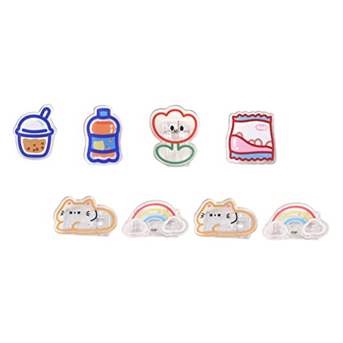 NUOBESTY 1 Satz Transparente Acryl Ordnerclips Niedliche Büroklammern Für Dokumente Und Fotos Vielseitig Einsetzbar Für Schule Büro Und Zuhause Gemischte Designs 8 Stück von NUOBESTY