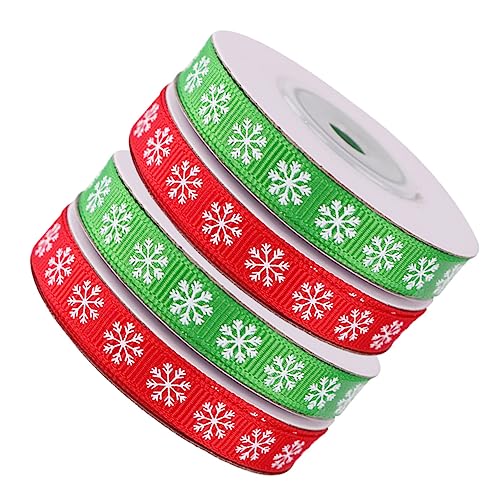 NUOBESTY 1 Satz Verpackungsband Weihnachtsband Christmas Ribbon Weihnachten Weihnchtsdeko Die Rot Weihnachtsschmuck Weihnachtsnetzband Band Zum Nähen Wickelband Schleife 4rolls von NUOBESTY