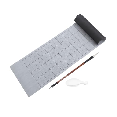 NUOBESTY 1 Satz Wasser Schreibmatte Set für Chinesische Kalligraphie Wiederverwendbares Schreibtuch Pinsel und Wasserschale für Anfänger Schnelle Trocknung für Kalligraphiefähigkeiten von NUOBESTY