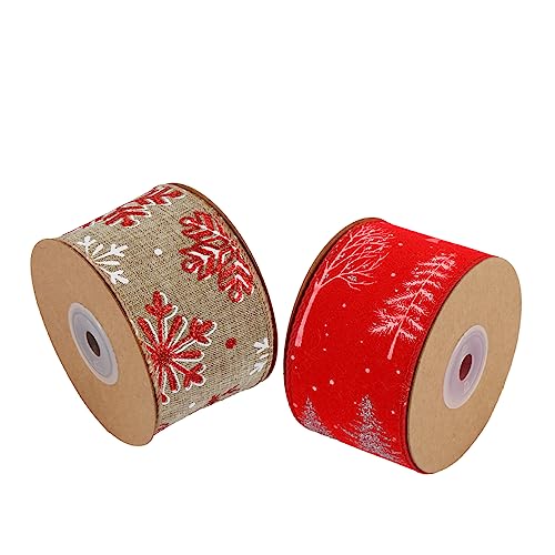 NUOBESTY 1 Satz Weihnachtsdekorationsband Überprüfen Weihnachten Basteln Schleife Blau Dekorationen Breites Band Weiß Für Weihnachtsband Verpackungsband Festivalband Polyester 2roll von NUOBESTY
