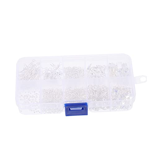 NUOBESTY 1 Schachtel DIY Ohrringe Zubehör Silberne Ohrhaken für Schmuckherstellung Fächer Box für Ohrringe Leichte und Stabile Materialien für Kreative Bastelprojekte von NUOBESTY