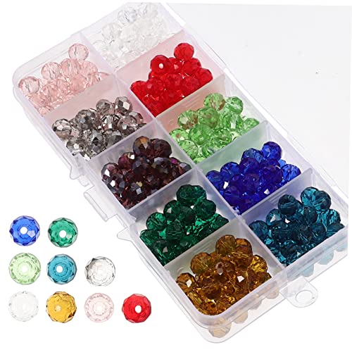 NUOBESTY 1 Schachtel Farbige Glasperlen Fächer Spacer Beads für Schmuckherstellung Bastelperlen für Armbänder und DIY Dekoration Leicht und von NUOBESTY