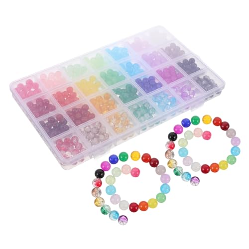 NUOBESTY 1 Schachtel Glasperlen Runde Schmuckperlen für DIY Armband Halskette Bastelmaterialien Handgefertigte Schmuckherstellung Kreative Perlenbox NUOBESTY 1 Schachtel Glasperlen Runde Schmuckperlen für DIY Armband Halskette Bastelmaterialien Handgefertigte Schmuckherstellung Kreative Perlenbox von NUOBESTY