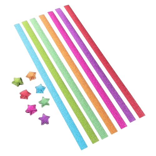 NUOBESTY 1 Set Glitzer-origami-papier Zum Selberbasteln, Faltpapierstreifen Mit Sternenmotiv, Tragbare Origami-streifen Für Unterwegs Und Zu Hause von NUOBESTY