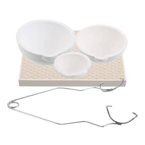 NUOBESTY 1 Set Schmelztiegel-schüssel-set Mit Kleiner Keramikschale, Wabenlötbrettplatte Und Zangengriff Zum Schmelzen Von Metall NUOBESTY 1 Set Schmelztiegel-schüssel-set Mit Kleiner Keramikschale, Wabenlötbrettplatte Und Zangengriff Zum Schmelzen Von Metall von NUOBESTY