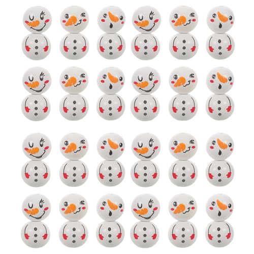 NUOBESTY 1 Set Weihnachts-Holzperlen: Schneemann-Holzperlen – DIY-Bastelperlen – unfertige runde lose für Weihnachtsfeier-Armbänder und Halsketten NUOBESTY 1 Set Weihnachts-Holzperlen: Schneemann-Holzperlen – DIY-Bastelperlen – unfertige runde lose für Weihnachtsfeier-Armbänder und Halsketten von NUOBESTY