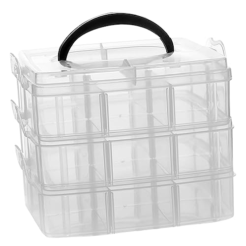NUOBESTY 1 Stück Aufbewahrungsbox Kunststoff für Haargummis und Schmuck Transparente Abnehmbare Box mit Fächern für Kleine Dinge und Einfach zu Transportieren von NUOBESTY