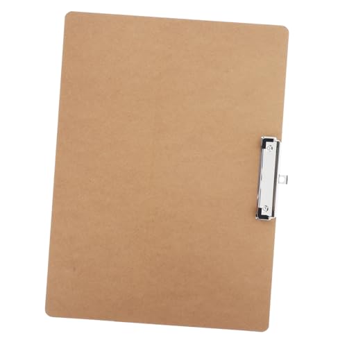 NUOBESTY 1 Stück Klemmbrett mit Holzrücken und Metallklammer Schreibunterlage für Dokumente für Schule Büro und Zuhause Ergonomisches Design Einfach zu Handhaben von NUOBESTY