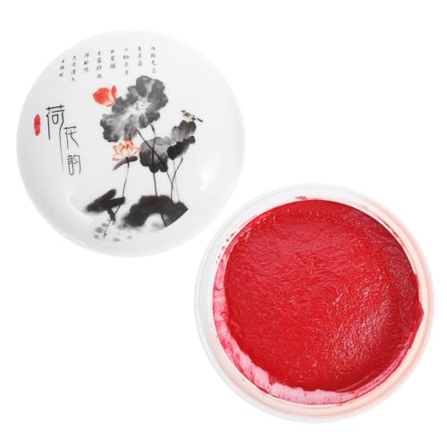 NUOBESTY 1 Stück Porzellan Tintenpad Box für Kalligraphie Vintage Keramik Aufbewahrungsbehälter Dekorativ und Praktisch für Schreibtisch und Kunstbedarf von NUOBESTY