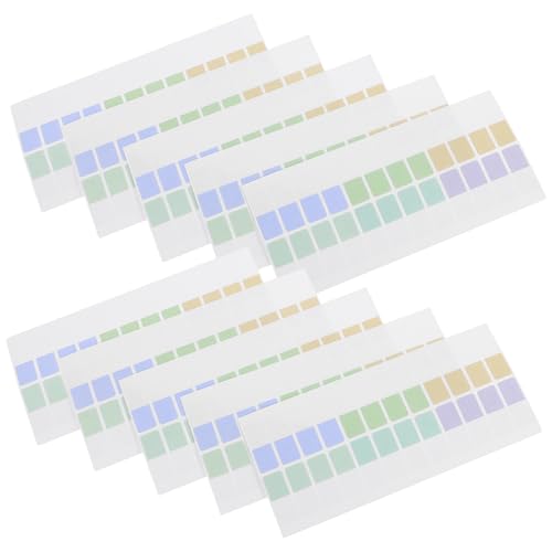 NUOBESTY 10 Blatt Farbige Selbstklebende Seitenmarker Index Tabs für Notizbücher Praktische Haftnotizen für Büro Schule und Zuhause Beschreibbare Lesezeichen für Dokumente und To Do Listen von NUOBESTY